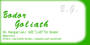 bodor goliath business card